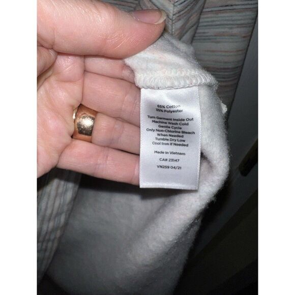 T By Talbots Top Womens 1X Striped Pullover Mock Neck Side Zip Detail Sweatshirt - Picture 7 of 8